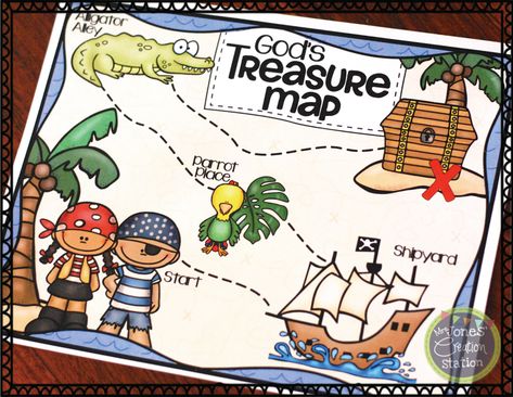 Let's Go On a Treasure Hunt! - Mrs. Jones' Creation Station Treasure Theme, Treasure Hunt For Kids, Treasures In Heaven, Treasure Hunt Clues, Homeschool Preschool Curriculum, Mrs Jones, Vbs Themes, Vbs 2024, Sunday School Crafts For Kids