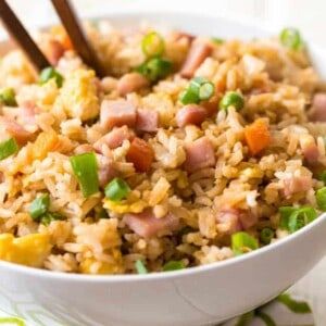 Better than Takeout Ham Fried Rice - The Recipe Critic Ham And Egg Fried Rice, Ham Fried Rice, Chopped Ham, Leftover Ham Recipes, Better Than Takeout, The Recipe Critic, Recipe Critic, Cooked Rice, Chicken Fried Rice