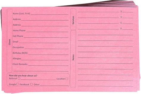 Nail Client Record Cards, Client Card, Client Profile, Steel Magnolias, Salon Suites, Email Client, Office Products, Hair Stylist, Card Stock