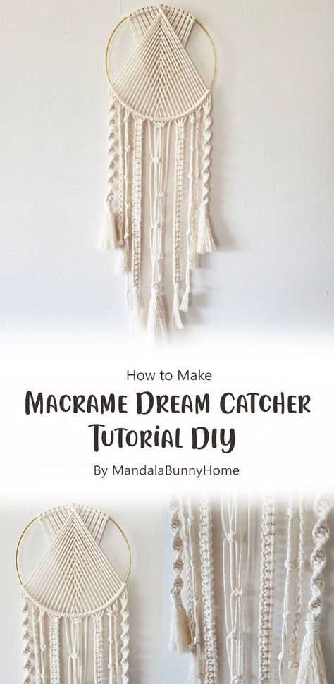 Macrame Patterns Dream Catcher, How To Macrame Dream Catcher, Simple Macrame Dream Catcher, Crochet Macrame Dream Catcher, How To Make Macrame Dream Catchers, Macrame Wall Hanging Dream Catchers, Easy Macrame Dream Catcher Tutorial, Macrame Dream Catcher Wall Hanging, Macrame Circle Wall Hanging Tutorial