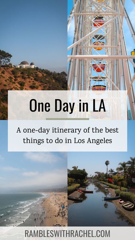 A one-day itinerary of the best things to do in LA when you only have 24 hours. From the beach to the hills, enjoy one awesome day in Los Angeles! San Diego To Los Angeles Road Trips, 1 Day In La, La Day Trips, 3 Days In Los Angeles, One Day In Los Angeles, Things To Do In Los Angeles, La Itinerary, One Day In La, Las Angeles California