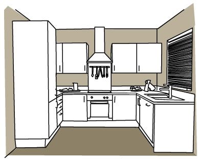 U shaped kitchensy | Kitchen Design - Kitchen - Build U Shaped Kitchen Drawing, Small G Shaped Kitchen Layout, 3m X 3m Kitchen Layout, Kitchen 3m X 3m, C Shaped Kitchen, U Shaped Kitchens, U Kitchen, Kitchen Plans Layout, Small Kitchen Design Layout