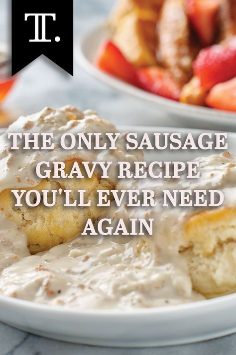 Italian Sausage Gravy, Best Sausage Gravy Recipe, Best Gravy Recipe, Breakfast Gravy, Sausage Gravy Recipe, Sausage Biscuits, Recipe For 1, Gravy Ingredients, Best Sausage