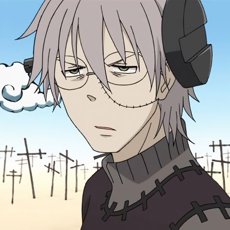 Professor Stein, Soul Eater Icon, Stein Soul Eater, Fire Pfps, Dr Stein, Soul Eater Stein, Dr Frankenstein, Picture Banner, Animated Man