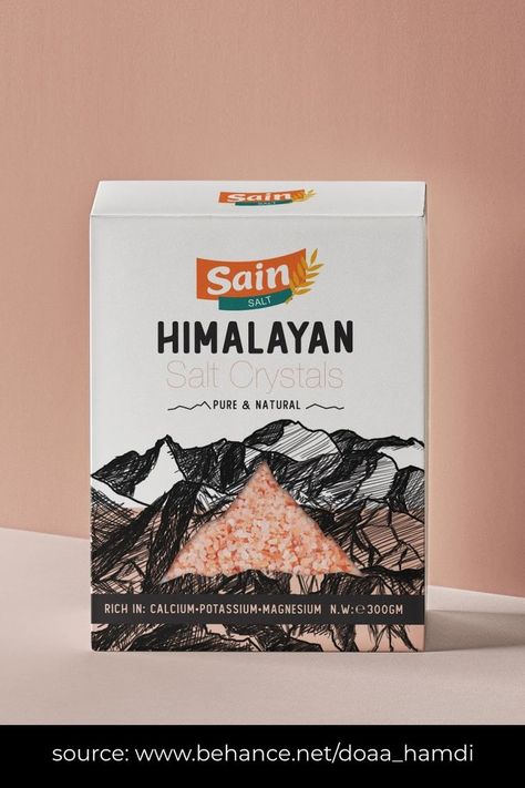 Salt Packaging Design, Himalayan Pink Salt Packaging Design, Himalaya Salt, Himalayan Salt Block, Mountain Sketch, Himalayan Sea Salt, Himalayan Rock Salt, Himalayan Salt Crystals, Spices Packaging