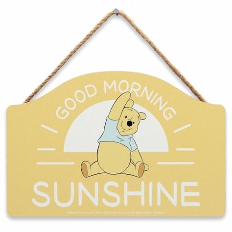 Pooh Good Morning, Winnie The Pooh Sign, Cute Winnie The Pooh, Good Morning Sunshine, Tears Of Joy, Wood Wall Decor, Disney Winnie The Pooh, Vintage Signs, Kids Bedroom