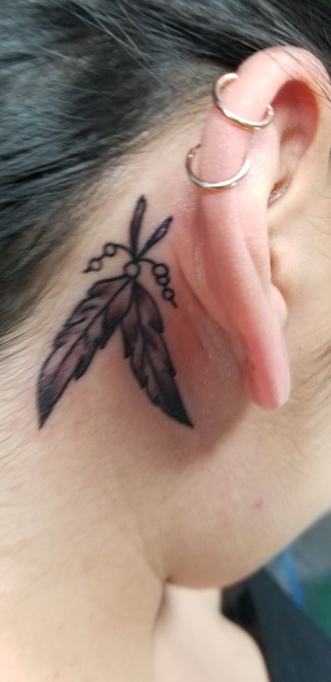 Small Native American Tattoos, Feathers Tattoo, Native American Feathers, Leaf Tattoo, Native American Tattoos, American Tattoos, Feather Tattoo, Family Tattoos, Tattoo Ink