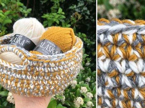 Mini Basket Free Crochet Pattern for Worsted Weight or Aran Yarn Crochet Basket Pattern Free, Crochet Storage Baskets, Mini Basket, Crochet Basket Pattern, Your Crochet, Crochet Instructions, Crochet Basket, Free Crochet Patterns, Sock Yarn