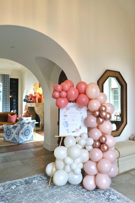 Balloon Arch Tea Party, Tea Party Balloon Arch, Tea Party Balloon Garland, Shower Balloon Arch, Party Balloon Arch, Party Balloon Garland, Pink Balloon Garland, Baby Shower Balloon Arch, Princess Tea Party