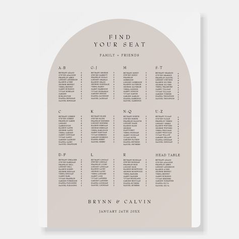 Seating Chart Wedding Zazzle, Wedding Guest Seating Chart Ideas, Seating Chart Wedding Arch, Arch Seating Chart Wedding, Wedding Guest Seating Chart Display, Seating Chart Wedding Alphabetical, Guest Seating Chart Wedding, Table Assignments Wedding, Creative Seating Chart Wedding