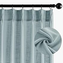 Dusty Blue Decor, Blue Linen Curtains, Pinch Pleat Curtains, Curtain Room, Family Room Decorating, Pleated Curtains, Window Drapes, Light Filter, Room Decorating