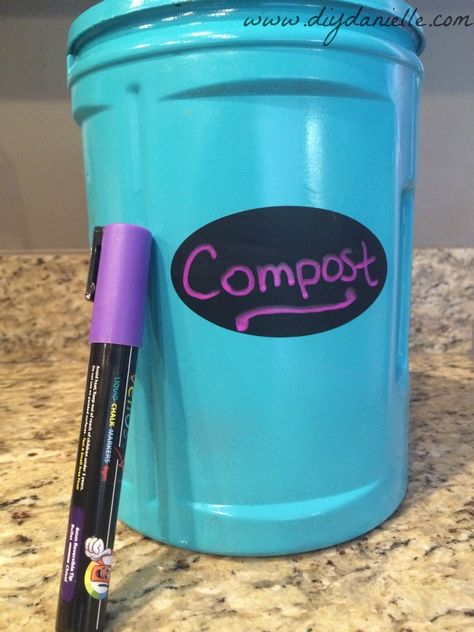 DIY Compost Container from Upcycled Coffee Container Protein Container Reuse, Coffee Can Compost Bin, Upcycled Protein Containers, Compost Bin Tumbler, Indoor Compost, Yogurt Container, Attractive Compost Bin, Compost Container, Diy Compost