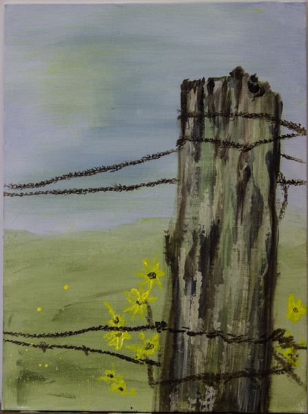 Old Fence Post Paintings, Fence Post Painting, Fence Painting Canvas, Beginners Sketching, Canvas Painting Party, Farm Fencing, Collage Quilting, Fence Painting, Acryl Painting