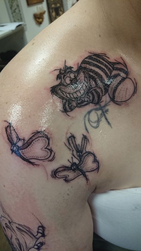 Tattoo Alice in Wonderland Tattoo Alice In Wonderland, Matching Disney Tattoos, Alice In Wonderland Tattoo, Tim Burton Tattoo, Alice And Wonderland Tattoos, Hand Tattoos For Girls, Wonderland Tattoo, Disney Tattoos, Minimal Tattoo