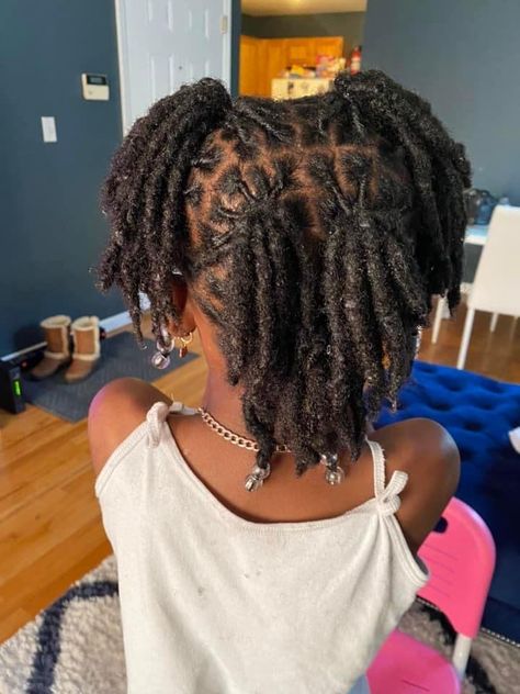 Loc Hairstyles For Girls Kids, Lil Girl Loc Styles, Little Black Girls Loc Styles, Kids Locs Styles Daughters, Kid Loc Styles, Kids Dreads Hairstyles, Kids Loc Styles, Girl Locs, Dreadlocks Hair Care