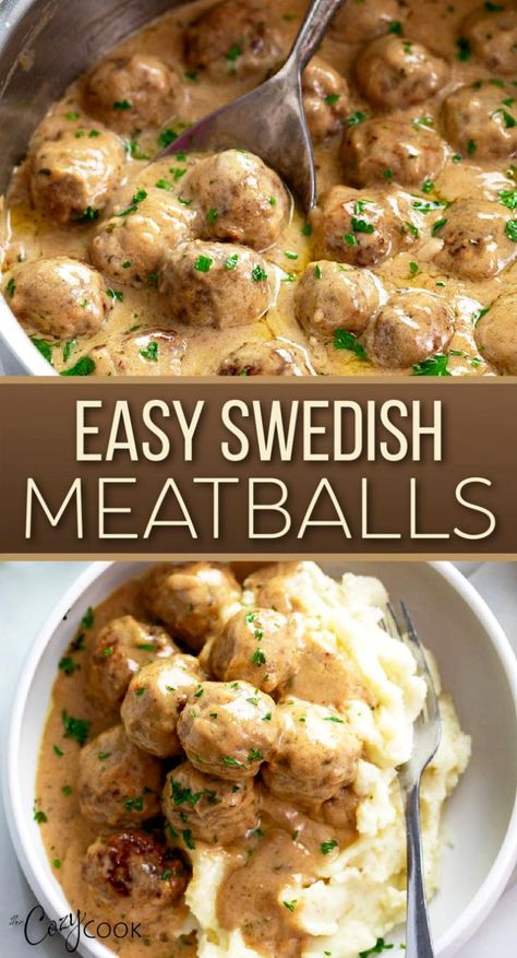 Swedish Meatball Meal Ideas, Swedish Meatballs Salt And Lavender, Swedish Meatball With Cream Of Mushroom, Swedish Meatballs Over Mashed Potatoes, Meatball With Mashed Potatoes, Swedish Meatballs Mashed Potatoes, Mashed Potato Meatballs, Quick And Easy Dinner Recipes With Mashed Potatoes, Supper Ideas With Mashed Potatoes