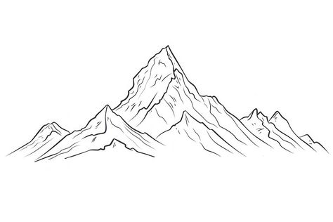 Outdoors Drawing, Mountains Drawing, Mountain Outline, Mountain Sketch, Mountain Images, Mountain Drawing, Vector Drawing, Mountain Range, Line Drawing