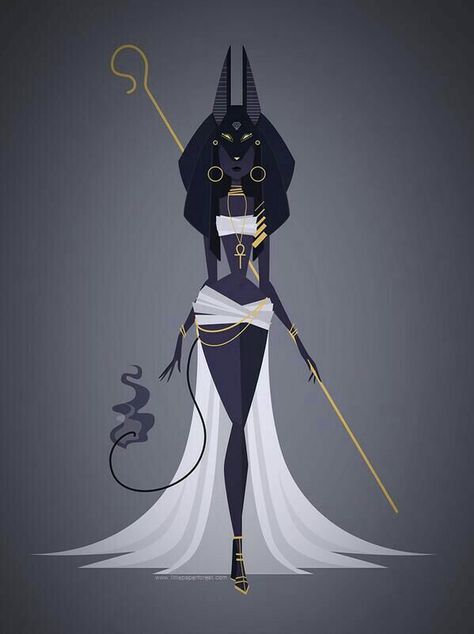 Love this design! Kinda reminds me of a more human version of Bastet or female Anubis. Paper Forest, Egyptian Mythology, Egyptian Gods, Egyptian Art, Art And Illustration, 그림 그리기, Character Design Inspiration, Amazing Art, Character Inspiration