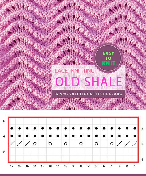 Old Shale Knitting Pattern, Chevron Blankets, Knitting Texture, Knitted Headband Free Pattern, Knitting 101, Knitting Paterns, Knit Stitches, Yarn Inspiration, Lace Knitting Patterns