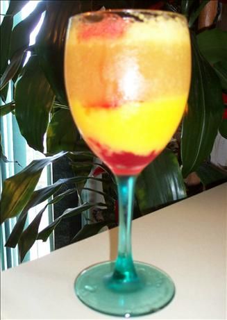 Virgin Mango Bellini from Food.com:   								Did you know that the mango is the world's most popular fruit? Try it in this non alcoholic version of the famous bellini!  You might want to make the sugar syrup early to give it time to chill.  Adapted from Cooking Light magazine. Mango Bellini, Peach Bellini Recipe, Bellini Recipe, Cooking Light Magazine, Drink Syrups, Sparkling Cider, Peach Bellini, Mango Puree, Sugar Syrup