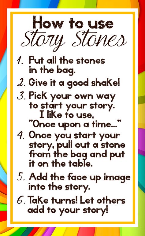 Printable directions to make Story Stones a gift!                                                                                                                                                                                 Plus Diy Story Stones, Story Stones Ideas Storytelling, Story Stones Printables, Painting Kids Ideas, Story Stones Ideas, Story Rocks, Story Stone, Painting Kids, Story Stones