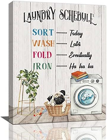 Laundry Rules, Country Laundry, Animal Wall Painting, Decorations For Bathroom, Bachelor Decor, Landscape Wall Painting, Laundry Schedule, Room Decor Canvas, Laundry Room Wall Art