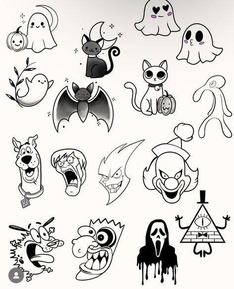 Simple Tattoos Goth, Small Horror Tattoo Ideas, Small Goth Tattoo Ideas, Simple Creepy Tattoos, Simple Goth Tattoos, Cute Creepy Tattoos, Small Spooky Tattoos, Scary Tattoo Ideas, Horror Tattoos