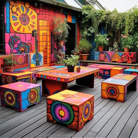 Deck Makeover, Outdoor Restaurant Design, Art Cafe, Cafe Shop Design, Cafe Ideas, Art Teaching, Burger Bar, Deco Originale, Hippie Decor