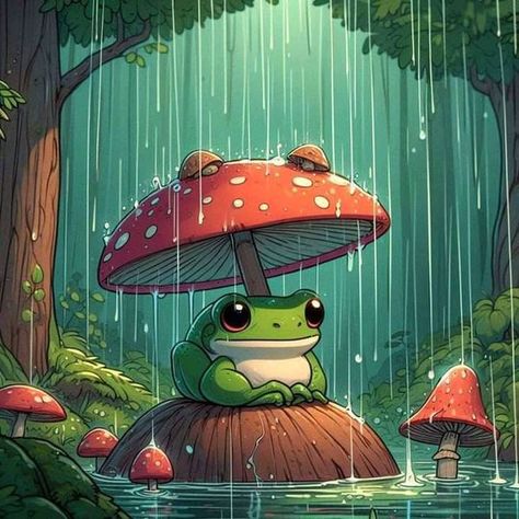 Frog Artwork, Frosch Illustration, Frog Painting, Painted Pavers, Mushroom Pictures, Frog Wallpaper, Frog Sitting, Frog Illustration, Cute Reptiles