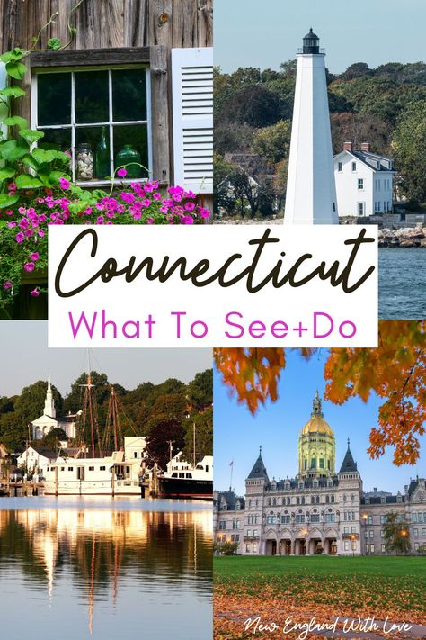 Planning a visit to the Nutmeg State? We’ve put together an essential list of 50 of the top things to do in Connecticut. The activities on this list range from historic sites, family attractions, and quirky highlights to classic Connecticut items to eat and drink and beautiful spots not to be missed. Get ready to check off your Connecticut bucket list! CT travel guide | Connecticut adventures | New England travel vacation Conneticut Things To See, Things To Do Connecticut, Where To Visit In Connecticut, Where To Go In Connecticut, One Day In Connecticut, Greenwich Connecticut Things To Do, Connecticut Things To Do, Connecticut Road Trip, Places To Visit In Connecticut