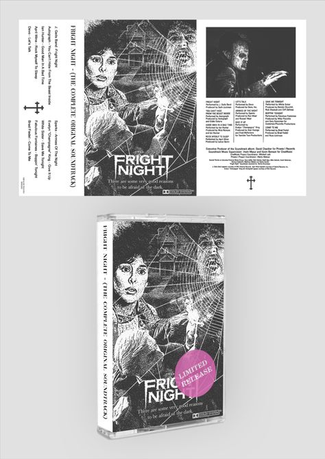 Fun project Cassette Cover Design Tribute to "Fright Night" one of the best all time favorite classic vampire horror and cult movie. If you want make cassette tape design or cover design you can reach me at Fiverr #classichorror #horrormovie #horror #posterdesign #poster #cassette #cassettedesign #movieost #fanart #horrorposter #movieposter #graphicdesign #digitalart Cassette Tape Poster, Cassette Cover Design, Cd Mixtape Cover, Cd Album Design, Cassette Packaging, Cassette Cover, Classic Vampire, Cassette Design, Vampire Horror