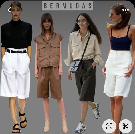 White Bermuda Shorts Outfit, Bermuda Shorts Outfit Summer, Short Women Outfits, Bermuda Shorts Outfit, Outfit Verano, Outfits Con Jeans, Bermuda Shorts Women, Work Fits, 2024 Outfits