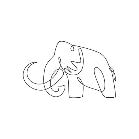 Woolly Mammoth Tattoo, Ice Age Tattoo Design, Ice Age Tattoo Ideas, Mammoth Tattoo Design, Ice Age Tattoo, Mammoth Tattoo, Mammoth Drawing, Ice Tattoo, One Line Tattoo