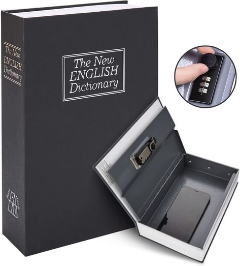 Book Safe Box Secret Lock: Ohuhu Upgraded Dictionary Diversion Combination Safe Lock Box for Home Office, Disguised Money Safe Secret Hidden Storage for Jewelry Cash - - Amazon.com Safe Lockers, Diversion Safe, Dictionary Book, Secret Safe, Portable Safe, Money Safe, Book Safe, Safe Lock, Safe Box