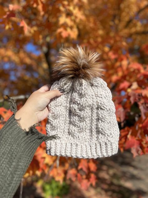 Cable Knit Crochet Hat Pattern Free, Cabled Crochet Hat, Cable Crochet Beanie, Chunky Hat Crochet Pattern Free, Crochet Bulky Hat Pattern Free, Cable Knit Hat Pattern Free, Crochet Cable Beanie, Chunky Crochet Pattern, Crochet Chunky Beanie