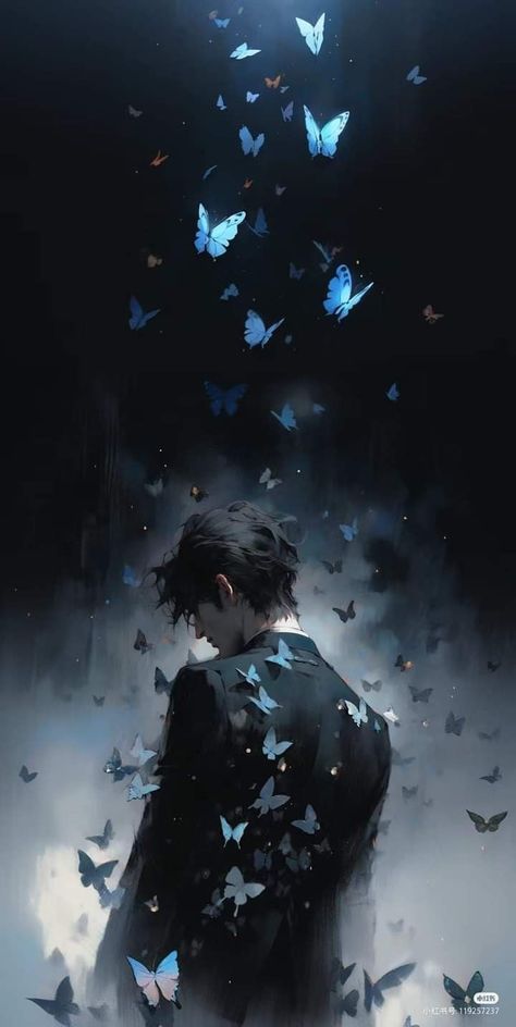 Wallpaper Animes, Cool Wallpapers Art, Digital Art Anime, Cool Anime Pictures, Pretty Wallpapers Backgrounds, Dreamy Art, Anime Scenery Wallpaper, Dark Anime, Boy Art