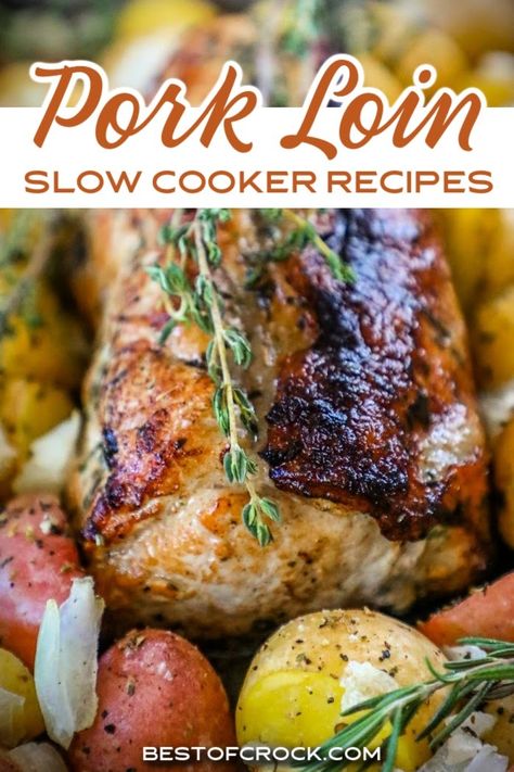 Slow cooker pork loin recipes for the slow cooker are easy to make and perfect as family dinner recipes or even dinner party recipes. Crockpot Pork Recipes | Crockpot Recipes with Pork | Slow Cooker Pork Recipes | Slow Cooker Dinner Recipes | Crockpot Family Dinner Recipes | Dinner Party Recipes | Crockpot Dinner Party Ideas | Slow Cooker Family Recipes | Easy Crockpot Dinner Recipes via @bestofcrock Pork Loin Recipes Crockpot With Potatoes, Dinner Ideas Pork Loin, Balsamic Pork Loin Crockpot, Slow Cooker Pork Roast With Apples, 2 Lb Pork Loin Crock Pot Recipes, Frozen Pork Loin Crock Pot Recipes, Porktenderloinrecipes Slow Cooker, Pork Loin Rib Roast Recipes Crock Pot, How To Cook A Pork Loin In The Crockpot