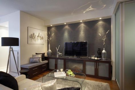 Maximizing Your Home: Condominium Waterfall Cabinet, Small Condo Decorating, Condominium Interior Design, Condominium Interior, Floating Shelves Bedroom, Floating Shelves Living Room, Condo Interior Design, Condo Living Room, Small Condo