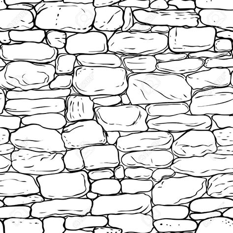 Walls Drawing, Brick Wall Drawing, Texture Sketch, Texture Drawing, Brick Texture, Wall Drawing, Seni Cat Air, Stone Texture, Brick And Stone