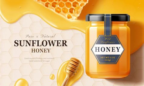 Honey Ads, Honey Illustration, Honey For Sale, Honey Art, Beekeeping For Beginners, Instagram Projects, Honey Brand, Honey Bottles, Honey Shop