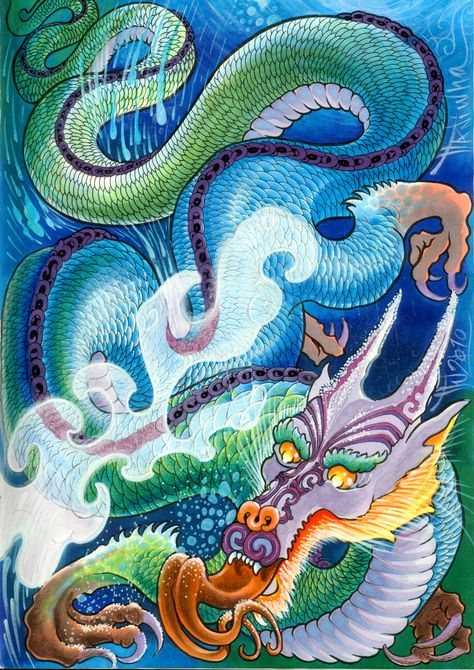 Maori Fantasy Art, Maori Warrior Fantasy Art, Maori Mythology, Maori Taniwha Drawing, Taniwha Maori, Taniwha Maori Art, Ornamental Tattoos, Tangaroa Maori God, Ta Moko