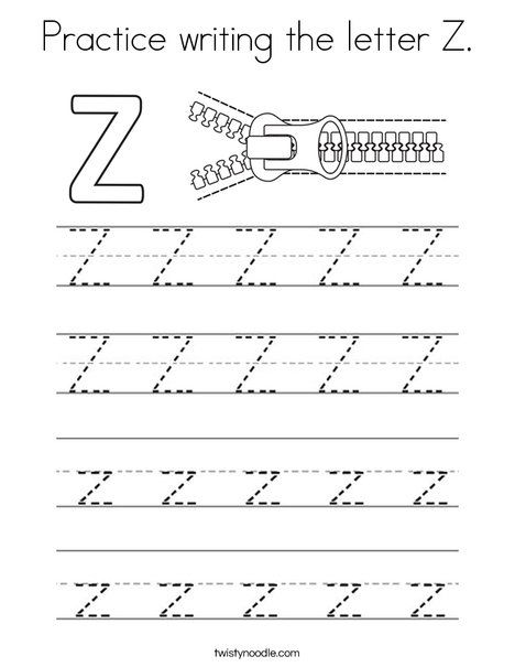 Practice writing the letter Z Coloring Page - Twisty Noodle Letter Zz Worksheet, Letter Z Tracing Worksheet, Letter Z Worksheet, Z Worksheet, Letter Z Crafts, English Kindergarten, Preschool Alphabet Book, Capital Letters Worksheet, Letter Writing Practice