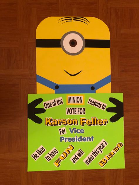 Minion Posters For School, Funny Student Council Campaign Posters Hilarious, Campain Posters, School Campaign Posters, Student Council Campaign Posters, School Campaign, Student Council Campaign, Homecoming Posters, Alien Crafts