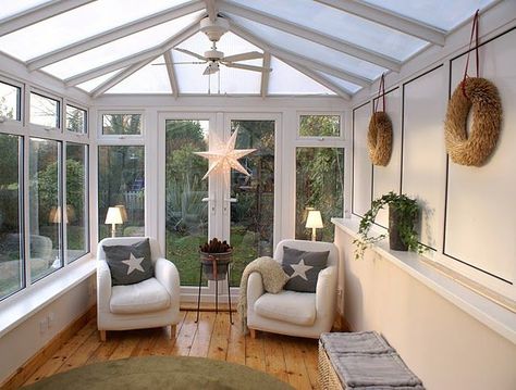 20 Peaceful Sunroom and Conservatory Design Ideas Conservatories Ideas, Christmas Conservatory, Conservatory Conversion, Conservatory Interiors, Small Conservatory, Conservatory Interior, Conservatory Decor, Conservatory Windows, Conservatory Ideas