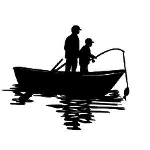 Fishing Boat Tattoo, Father Son Fishing, Sports Silhouettes, Fairy Lights In A Jar, Boat Tattoo, Silhouette Head, Man Fishing, Fish Silhouette, Fish Clipart