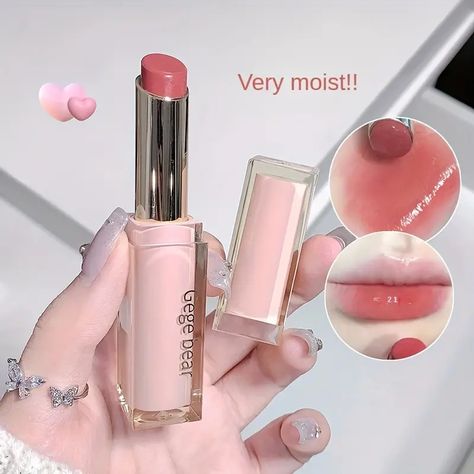 Waterproof Lipstick 6 Colors Moisturizing Glass Mirror - Temu Japanese Lipstick, Finds Aesthetic, Jelly Lip Gloss, Gege Bear, Korean Lip Tint, Too Faced Lipstick, Light Lipstick, Jelly Lipstick, Temu Finds