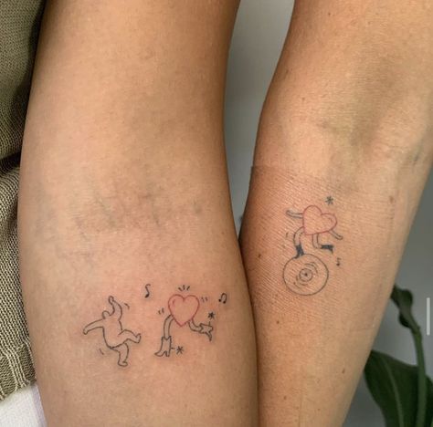 Dancing Couple Tattoo Ideas, Sun And Moon Dancing Tattoo, Tattoos Of Pictures People Outline, Dancing Silhouette Tattoo, Dancing Figures Tattoo, Star People Tattoo, Women Dancing Tattoo, Dancing Women Tattoo, Little People Tattoo