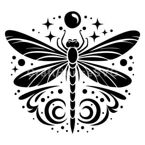 Dragonfly Svg, Dragonfly Silhouette, File Ideas, Stars Svg, Dragonfly Tattoo Design, Making Stickers, Free Silhouette, Star Svg, Silhouette Clip Art