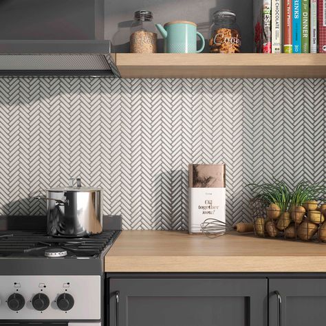 Mini Herringbone Porcelain Mosaic – tiledaily Grey Island, Splashback Ideas, Herringbone Mosaic Tile, Color Floor, Wall Mosaic, Ceramic Mosaic Tile, Herringbone Floor, Herringbone Tile, Tile Stores