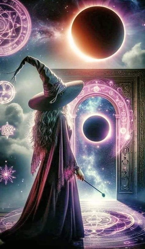 Lunar Witch, Witch Wallpaper, Witch Pictures, Fairy Illustration, Gothic Wallpaper, Fantasy Wall Art, Gothic Fantasy Art, Witchy Wallpaper, Magic Aesthetic